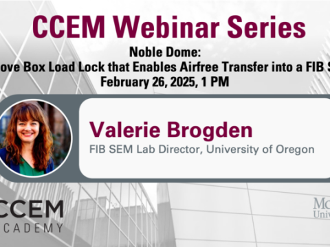 a flier for the CCEM webinar series about Noble Dome
