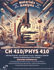 Flyer for CH 410/PHYS 410 course.